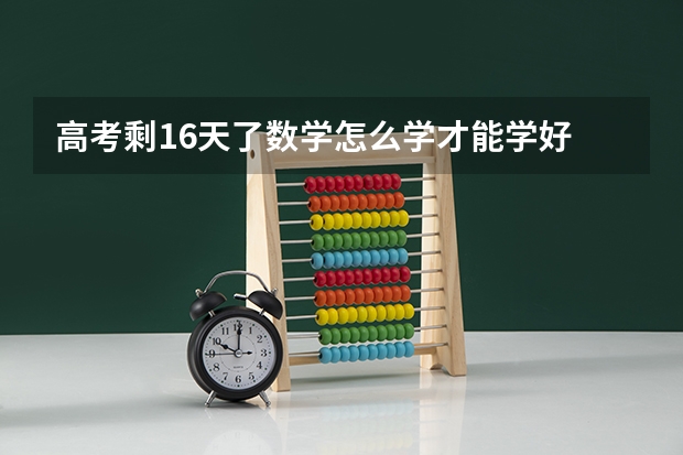 高考剩16天了数学怎么学才能学好