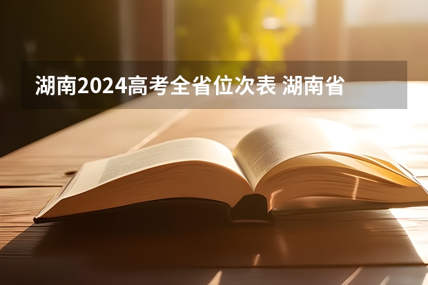 湖南2024高考全省位次表 湖南省2023高考分数线公布